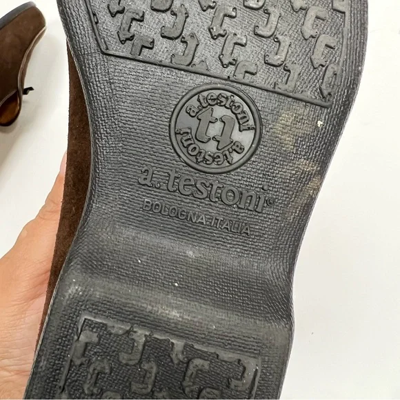 A.TESTONI Brown Suede Slip On Loafers Men’s Size 9 - Picture 13 of 13